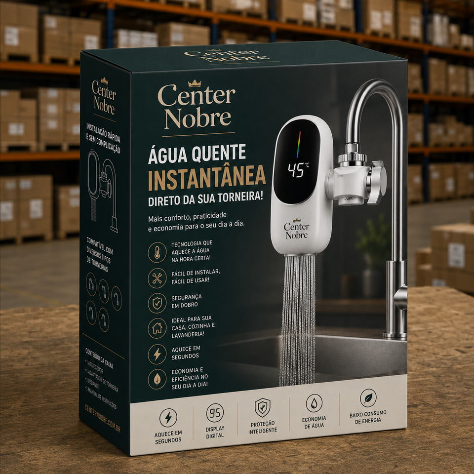 Torneira Elétrica com Aquecimento Instantâneo + Display Digital de Temperatura